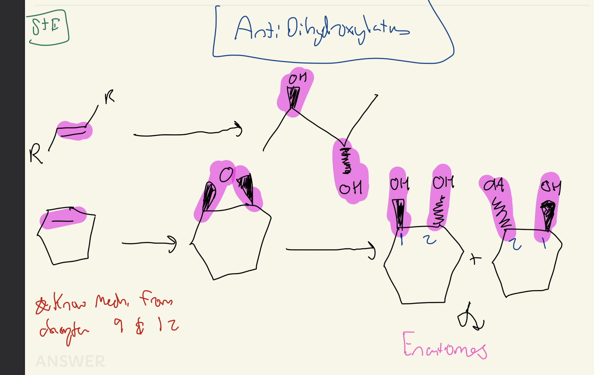 <p>AntiDehydroxylation</p><p>Know these Mechanism from Chapter 9 and Earlier from Chapter 12</p>
