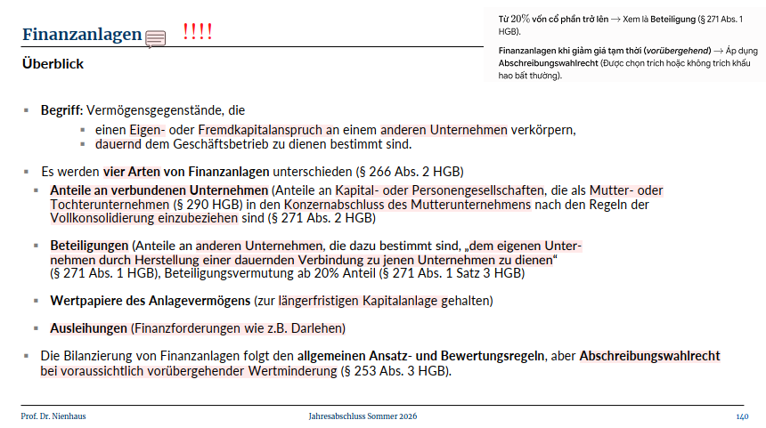 <p><span style="color: red;"><strong>Ansatz- und Bewertungsregeln von Finanzanlagen </strong></span></p>