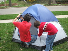 <p>A cloth shelter you sleep in outside.</p>
