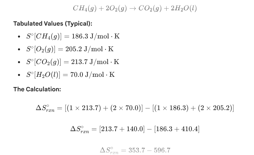<p>∆S°(rxn) = Σn∆S°(products) - Σm∆S°(reactants)</p>