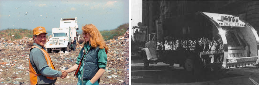 <ul><li><p>maintenance art → domestic workers → invisible task </p></li><li><p>trash collecters → consumption (we forget about out trash) </p></li><li><p>sanitation workers as essential environmental caretakers </p></li></ul><p></p>