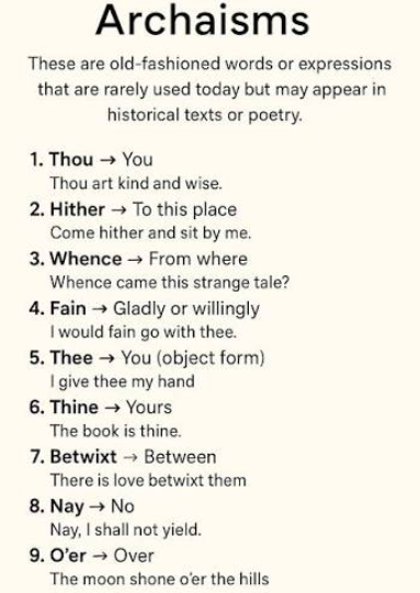 <p>Archaic Diction</p>
