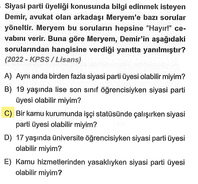<p>Devlet kurumlarında işçi olarak çalışanlar siyasi partilere üye olabilirler.</p>