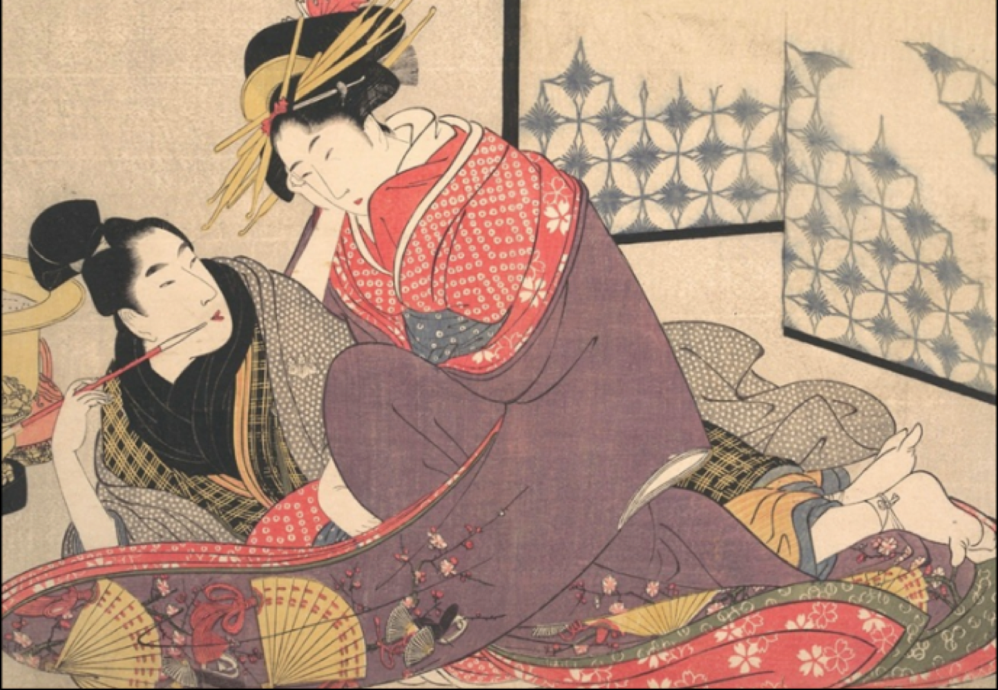 <p>Describe the context of the scenes in Yoshiwara </p>