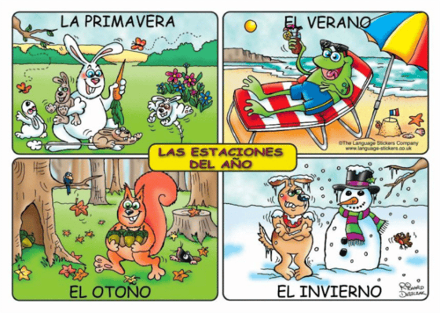 <p>Spring, Summer, Fall (Autumn), Winter</p>