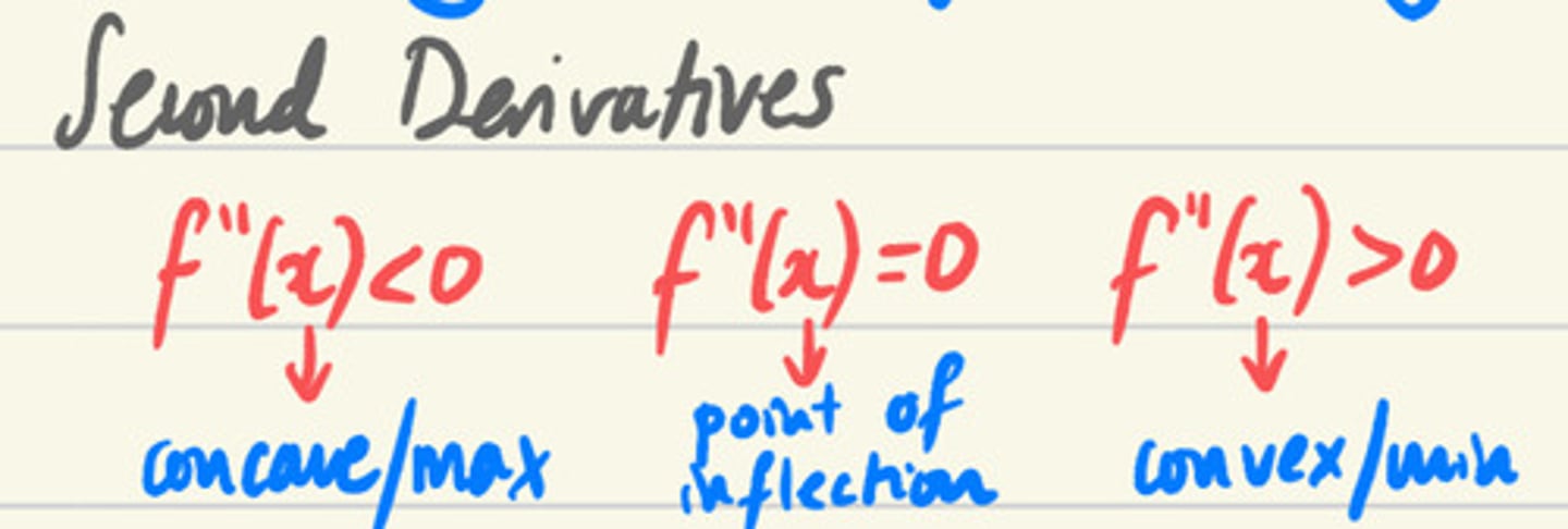 <p>you differentiate then differentiate again.</p><p>Denoted by d^2y/dx^2 or f''(x).</p><p>pronounced: dee two y dee x squared.</p>