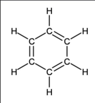 <p>has an aromatic ring of carbons</p>