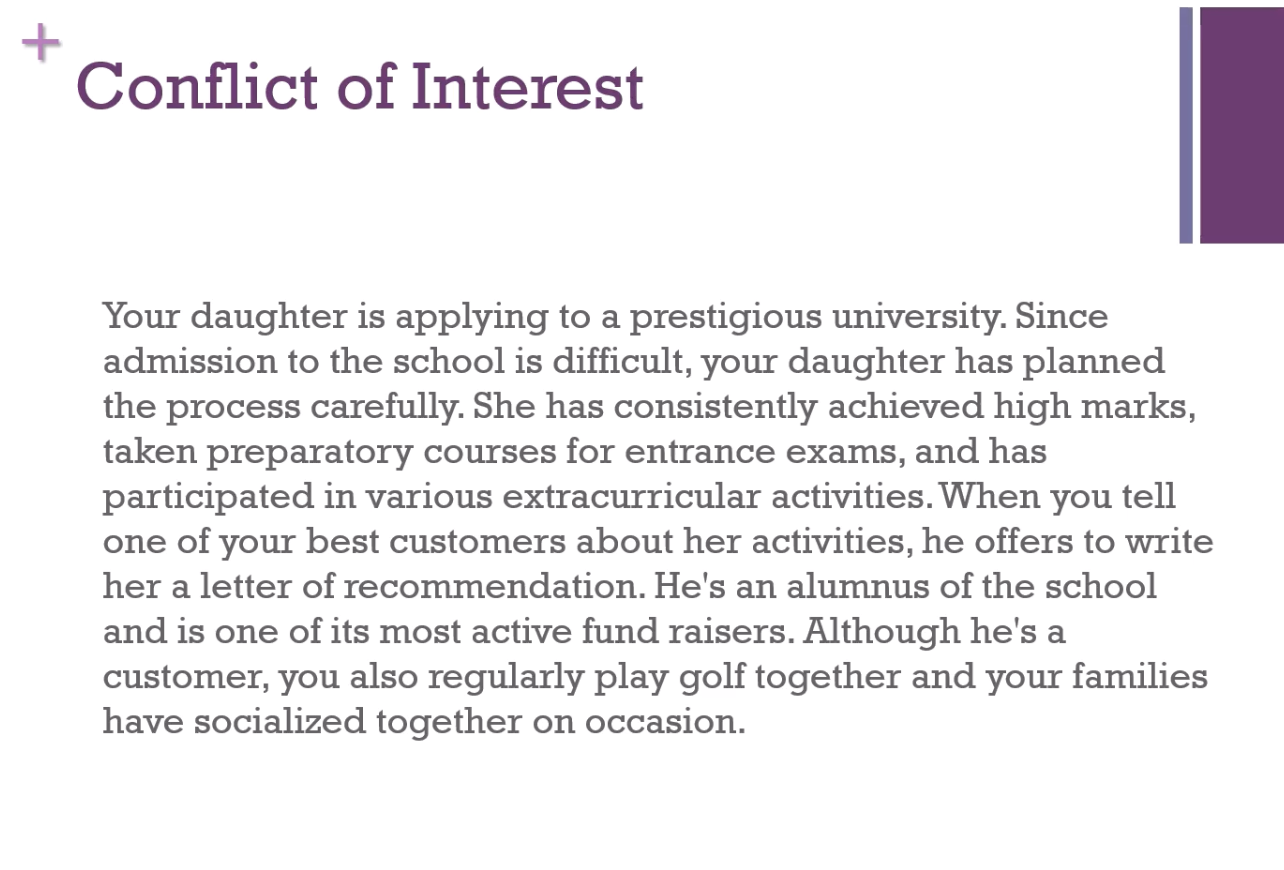 <p>is it a conflict of interest?</p>