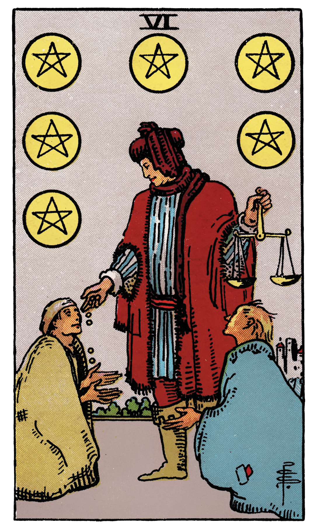 <p>Six of Pentacles</p>