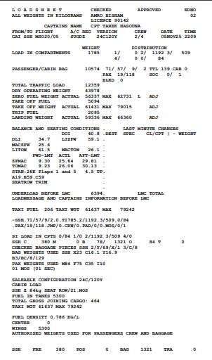 <p>Generated using Software, instantly Calculates;</p><p><strong>ZFW, TOW, LW, and CG</strong> with;</p><ul><li><p>High-Accuracy</p></li><li><p>Allows for <strong>last-minute load changes (LMC)</strong></p></li></ul><p></p>