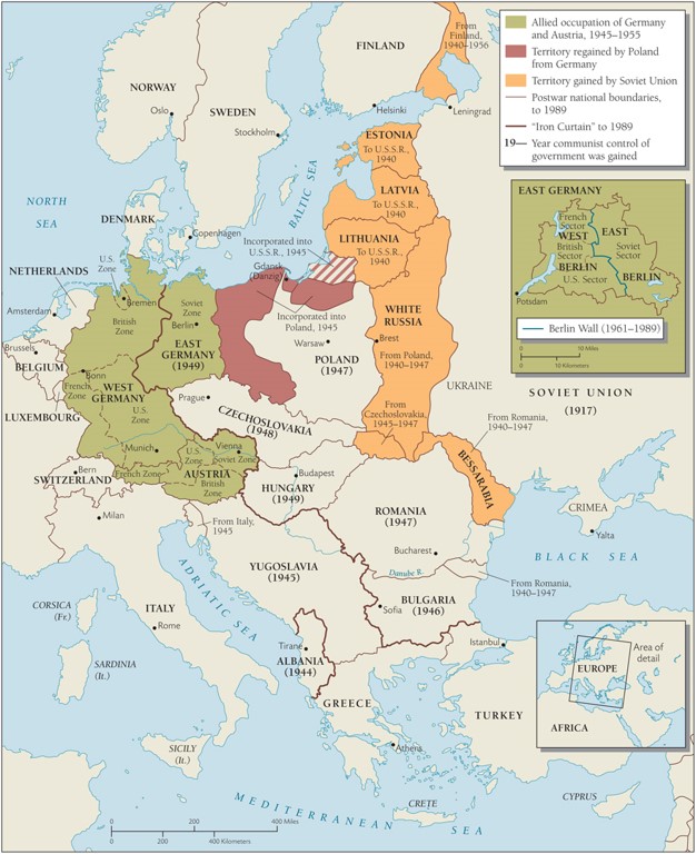 <p><span>According to the Territorial Changes in Europe After the Second World War Map, what country regained territory from Germany?</span></p>