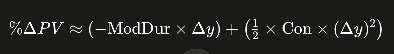 <p></p><p>An estimate of a bond's price change that includes both the effects of duration and convexity based on interest rate movements. </p>