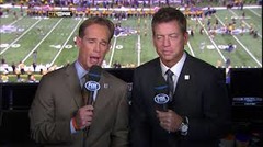 <p>being or giving a running commentary on a sports event</p>