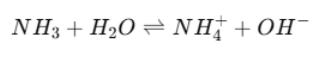 <ul><li><p><span style="background-color: transparent;"><span>NH₃ = weak base</span></span></p><ul><li><p><span style="background-color: transparent;"><span>Partially dissociates</span></span></p></li><li><p><span style="background-color: transparent;"><span>Only partially accepts H⁺.</span></span></p></li></ul></li></ul><ul><li><p><span style="background-color: transparent;"><span>NH₄⁺ = conjugate acid</span></span></p><ul><li><p><span style="background-color: transparent;"><span>Stronger acid than Na⁺ (which has none).</span></span></p></li><li><p><span style="background-color: transparent;"><span>Due to its stronger acidic strength it has greater ability to donate H⁺ back</span></span></p></li><li><p><span style="background-color: transparent;"><span>Reaction is reversible.</span></span></p></li><li><p><span style="background-color: transparent;"><span>Therefore the reaction is reversible and reaches equilibrium.</span></span></p></li></ul></li></ul><p></p>