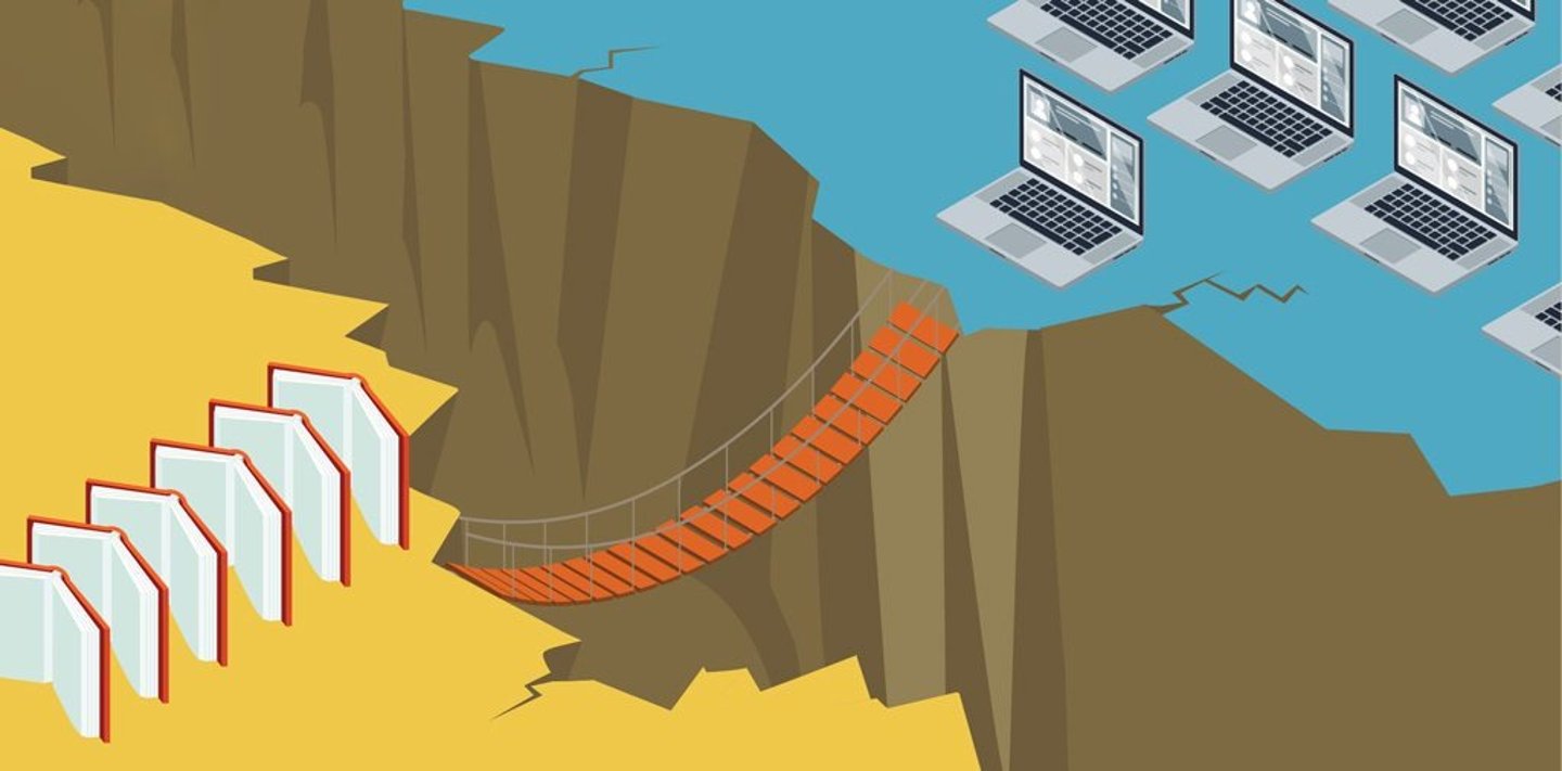 <p>the gulf between those who have ready access to computers and the Internet, and those who do not.</p>