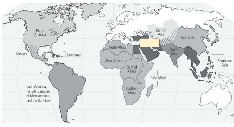 <p>What is the covered Region?</p>