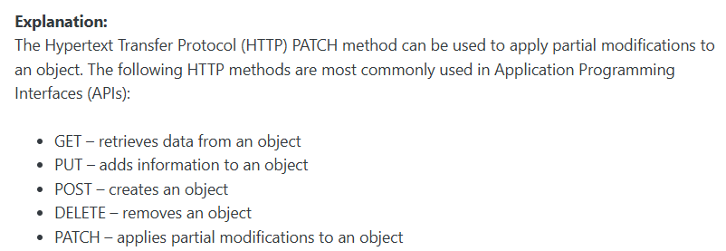 <p>It can be used to apply partial modifications to an object</p>