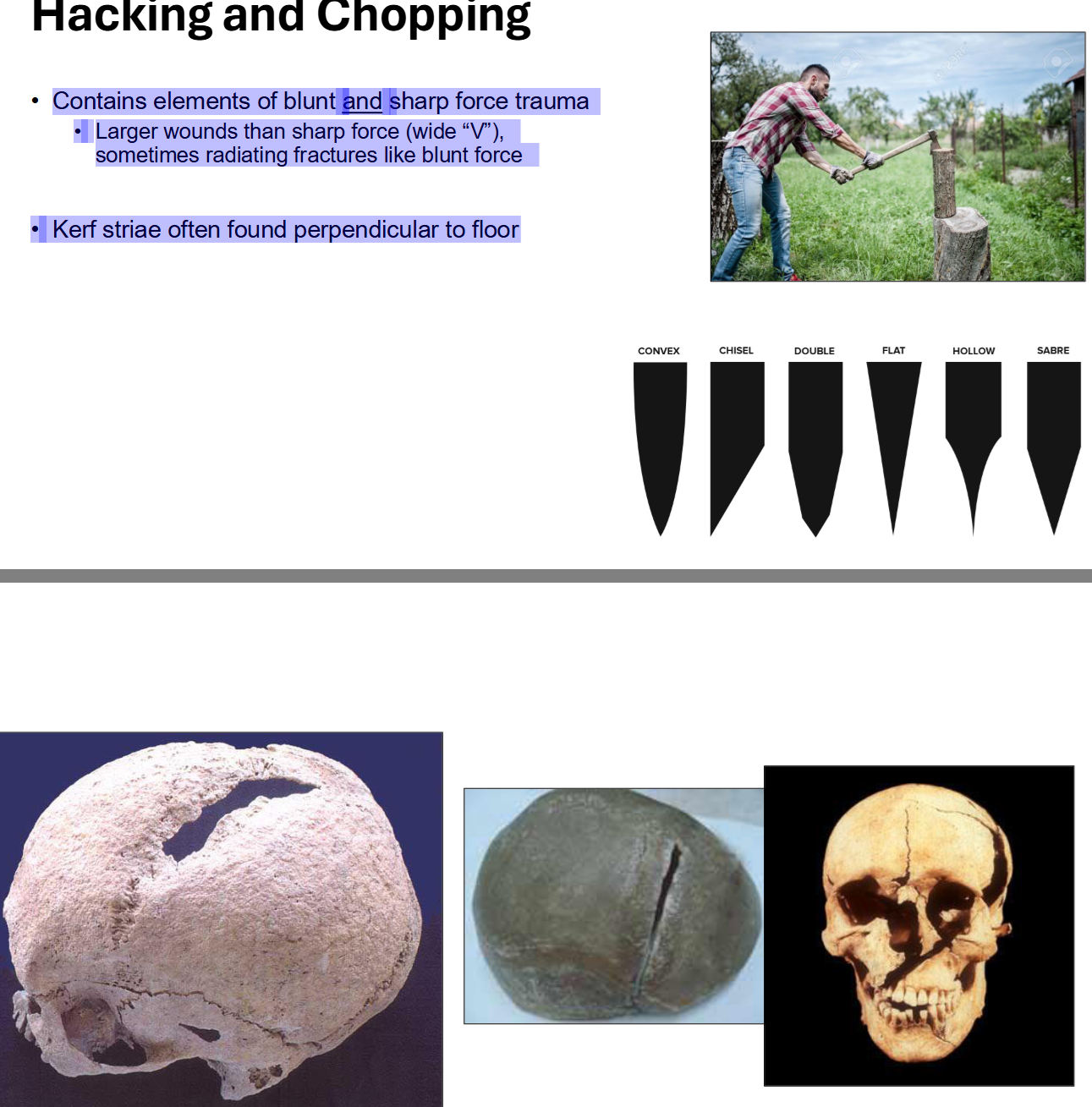 <p>Hacking and Chopping</p>