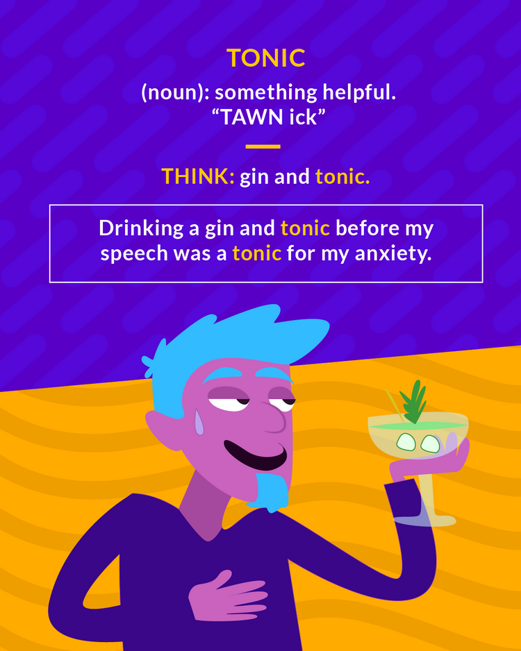 <p>(noun) something helpful</p>