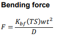 <p>bending force equation</p>