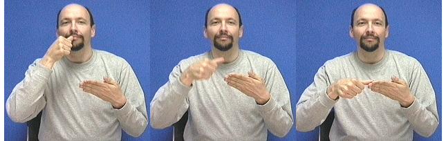<p>make letter “a’s” with hands touch right thumbnail to mouth and then place right thumb on top of left thumbnail. like licking a stamp and placing it on a envelope</p>