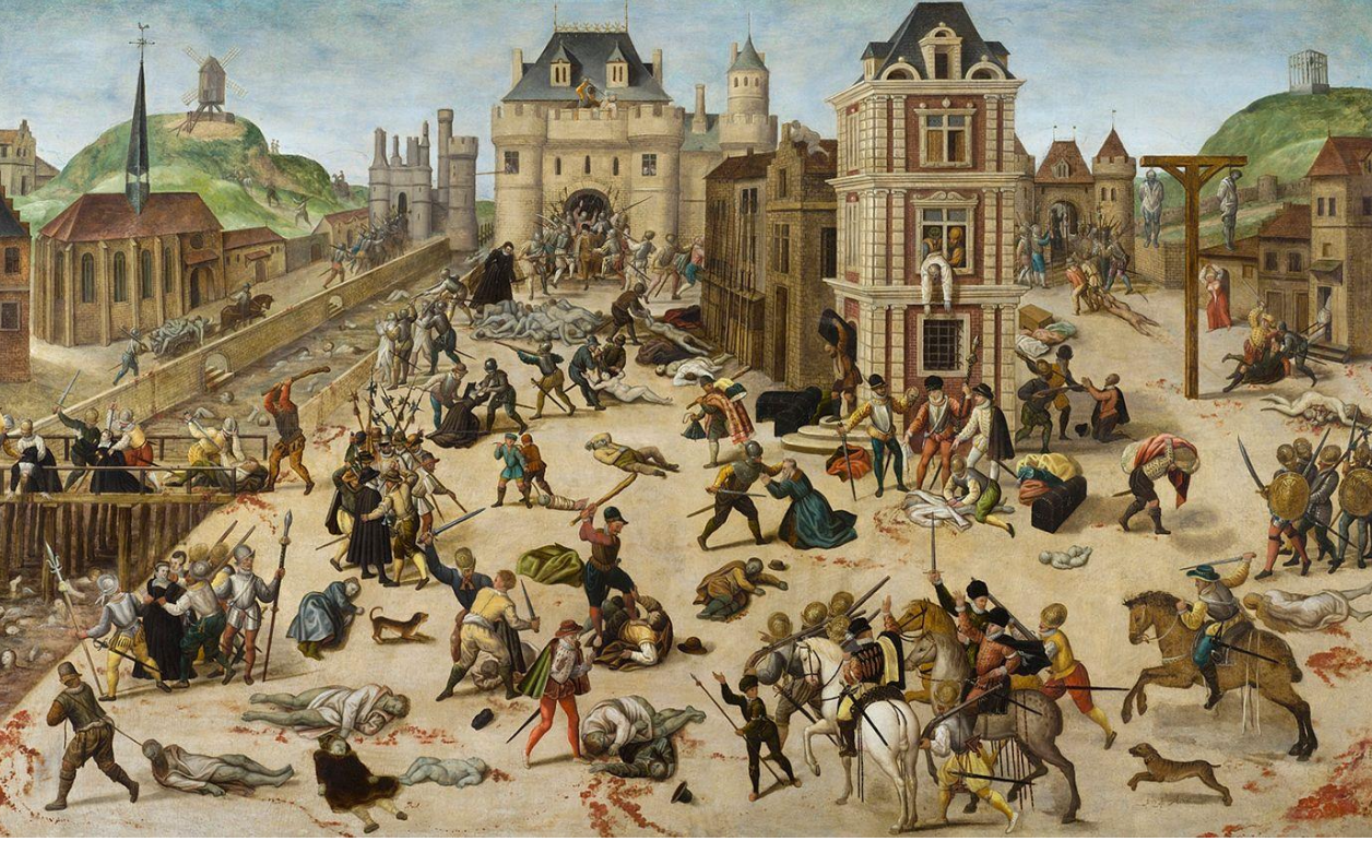 <ul><li><p>En 1598, Henri IV signe <strong>l’Édit de Nantes.</strong></p></li><li><p>Cet édit accorde une certaine tolérance aux protestants et leur donne des places de sûreté.</p></li><li><p>Entre 1621 et 1629, il y a encore des rébellions huguenotes.</p></li><li><p>En 1621, les protestants créent une « Nouvelle République » à La Rochelle avec le soutien de l’Angleterre.</p></li><li><p>En 1627-1628, le Cardinal Richelieu entoure La Rochelle avec son armée pour battre les protestants.</p></li></ul><p></p>