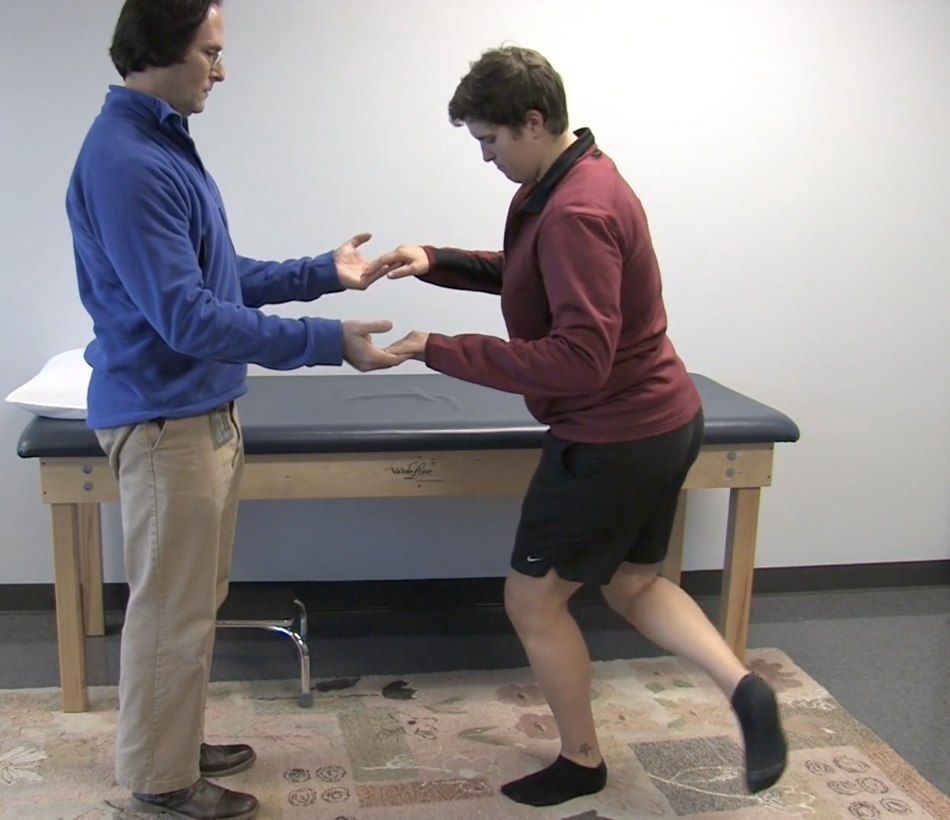 <p>LIGAMENTOUS STABILITY + MENISCUS</p><p><strong>Purpose</strong></p><ul><li><p><span style="color: red;"><strong>Meniscal tear or injury</strong></span></p></li><li><p>Note: the only loaded meniscal test → better stats</p></li></ul><p></p><p><strong>How to perform</strong></p><ol><li><p>pt standing on involved leg at 20° knee flexion (provide support as needed)</p></li><li><p>Have pt IR &amp; ER (femur on tibia) 3x in each direction</p></li></ol><p></p><p><strong>Positive test</strong></p><ul><li><p><span style="color: red;"><strong>Medial or lateral joint-line pain</strong></span></p></li><li><p><span style="color: red;"><strong>Sense of catching/locking</strong></span></p></li></ul><p></p>