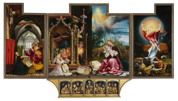 <p><span>Matthias Grünewald, Isenheim Altarpiece (open), 1510</span></p>