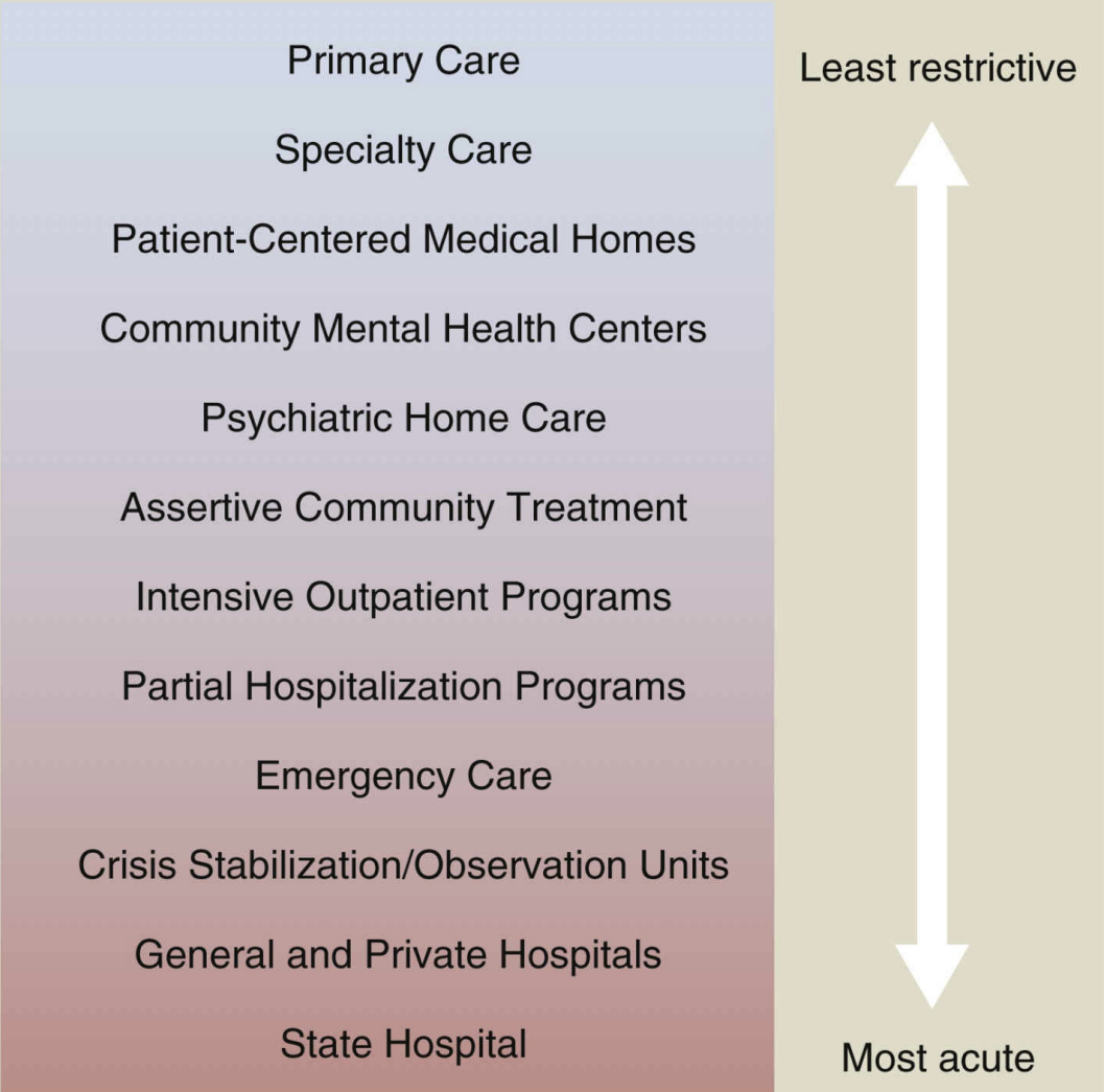 <p>from primary care checks to emergency care to hospitalization </p>