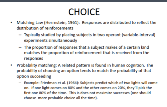 <p><strong>Matching Law</strong></p>