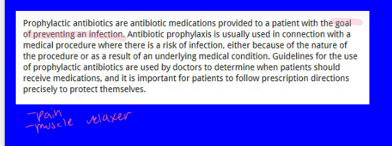 <p><span><strong>USED TO PREVENT </strong></span></p><p><span><strong>INFECTION OR EXCESSIVE BLEEDING</strong></span></p>