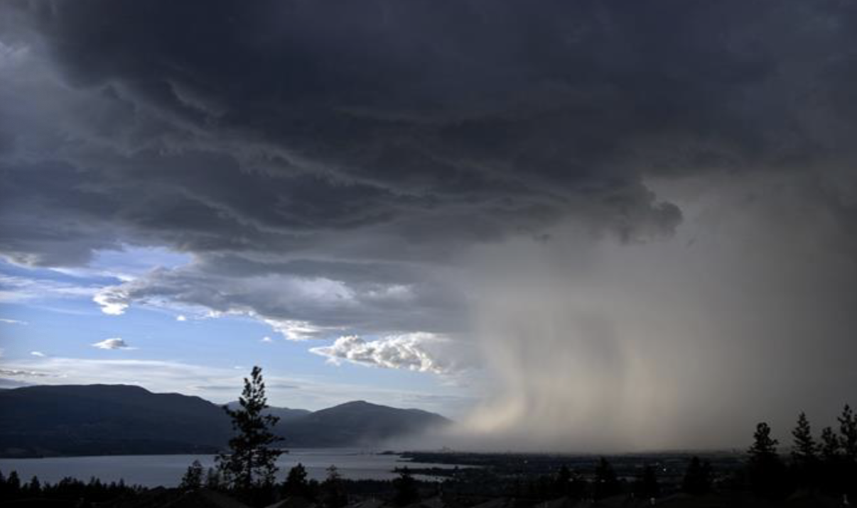 <p>Warm updrafts and cold downdrafts function as polarization mechanisms; electrical charge separation</p>