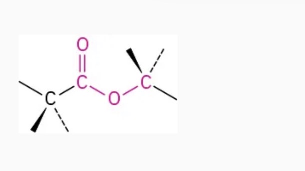 <p>C=O directly attached to an -O-C group</p><p>Name ending: -oate</p><p>Ex: methyl ethanoate</p>