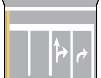 <p>The lanes with directional arrows</p>
