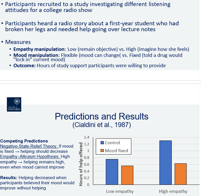 <p>Model = person observes suffering victim then feels negative emotion (sadness) and so helps to alleviate their own sadness (unless alleviated in other way)</p>