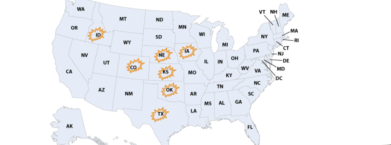 <p><span style="line-height: normal;"> </span>85% of the cattle are fed in 10 states</p><p class="p1"><span style="line-height: normal;"> </span>< 2,000 feedlots feed 85% of the cattle</p>