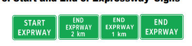 <p>Start and End of Expressway Signs</p>