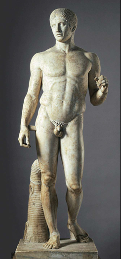 <p>Polykleitos, Doryphoros (Spear Bearer)</p>
