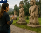 <p>admire sculptures</p>