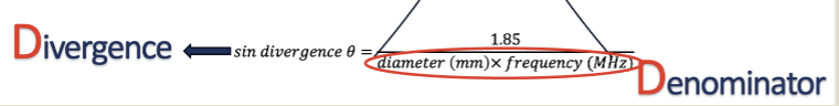 <p>■ ↑ Transducer Diameter → ↓ Divergence</p><p>■ ↑ Frequency → ↓ Divergence</p>