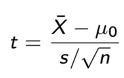 <p>A test used to compare the observed sample mean with a known benchmark value to assess if the difference is larger than sampling uncertainty.</p><p></p><p>Interpretation:</p><p class="MsoNoSpacing"><span>o&nbsp;&nbsp; </span>Small p-value: evidence against benchmark</p><p class="MsoNoSpacing"><span>o&nbsp;&nbsp; </span>Large p-value: difference reflects random variation&nbsp;</p><p class="MsoNoSpacing"><span>o&nbsp;&nbsp; </span>Rule of thumb: Large absolute t-statistics (+/- 2) indicate strong evidence against benchmark</p>