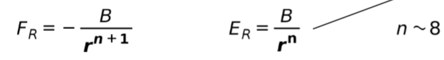 <p>The repulsive force FR and associated potential energy ER are electrostatic &amp; QM in nature. As a function of distance r between the two ions</p>