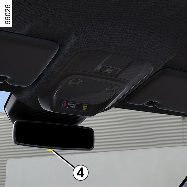 <p>basculer le petit levier derrière le rétroviseur</p><p></p><p>si le véhicule possède un système automatique de mise en position nuit du rétroviseur intérieur, l'indiquer</p>