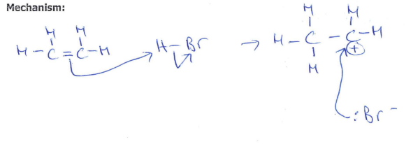 <p>(1) </p><p>Electrophilic addition (1) </p>