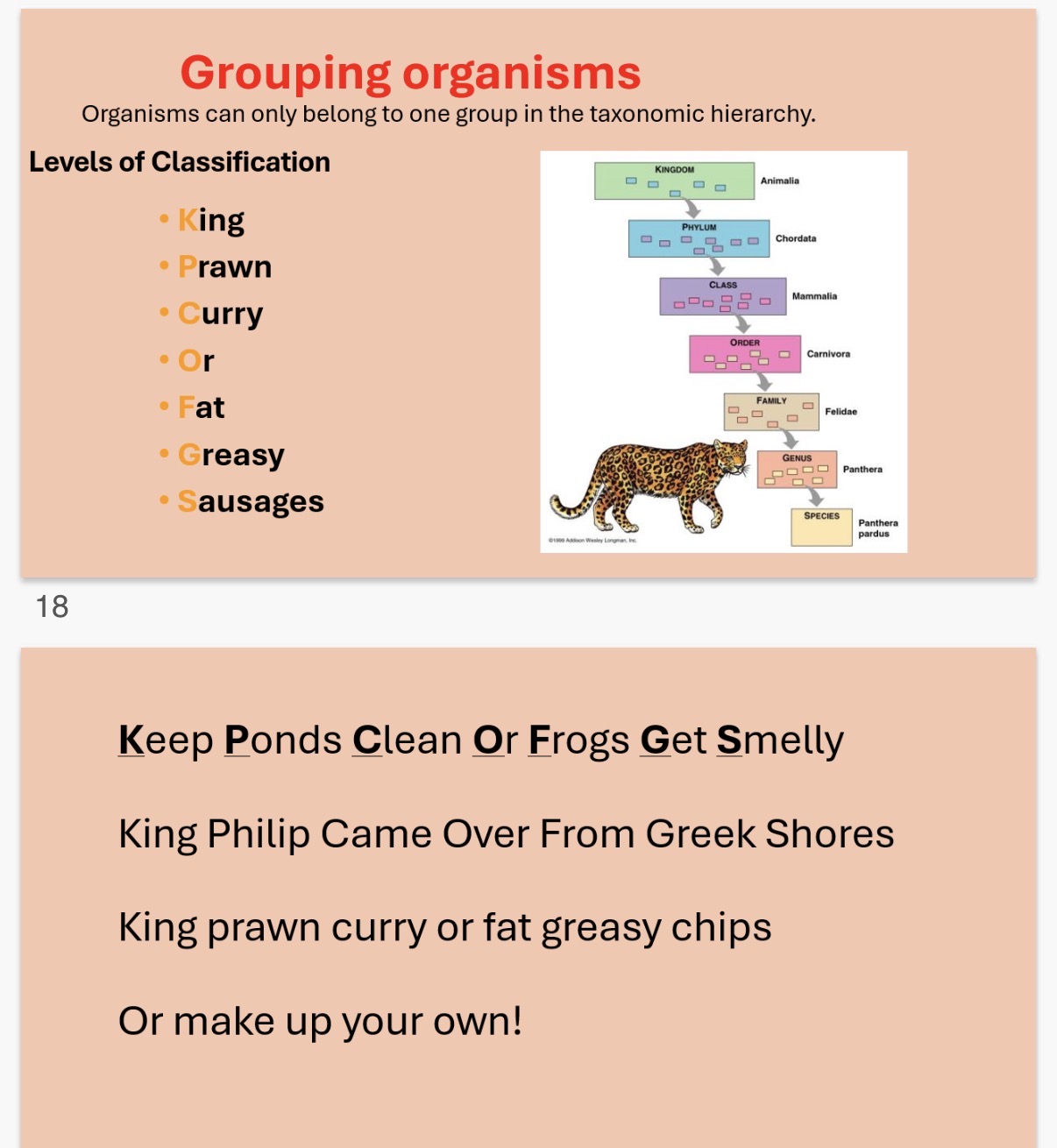 <ol><li><p>Name all the ranks of the binomial system of nomenclature?</p><p>-<strong>Kingdoms</strong> are then divided into......</p><p><strong>Phylum</strong>: Within each kingdom the largest groups are known as phyla. Organisms in each phylum have a body plan radically …2? from organisms in any other phylum.</p><p><strong>Class</strong>: Diversity within each phylum allows it to be divided into classes. <strong>Orders</strong>: each class is subdivided into orders of organisms that have additional features in …3?.</p><p><strong>Families</strong>: Each order is divided into families where the differences are …4? obvious to see.</p><p><strong>Genera</strong>: Further division (singular 'genus')</p><p><strong>Species</strong>: Organisms that can breed to produce fertile offspring.</p></li></ol><p></p><p>(Image in the other side has the binomial nomenclature rules)</p><p></p><p><strong>Difficulties with taxonomy</strong></p><p>• Species …5? over time.</p><p>• Considerable …6? can exist within a species e.g. Dogs - artificial selection has lead to a variety of different breeds.</p><p>• You can't always see …7? behaviour :</p><p>*Species have become extinct and there may be no fossil record.</p><p>*They reproduce asexually e.g. bacteria</p><p>*Practical and ethical issues</p><p>*Different groups may be geographically isolated</p><p>*Can't study them in the lab</p>