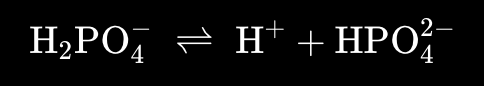 <p>• Concentration of phosphate and phosphate containing molecules is low in the extracellular fluid compared to other buffers</p><p><br>• Important for inside cells</p><p></p><ul><li><p><strong>H₂PO₄⁻</strong> = dihydrogen phosphate (acts as a weak acid)</p></li><li><p><strong>HPO₄²⁻</strong> = hydrogen phosphate (acts as a weak base)</p></li></ul><p></p>