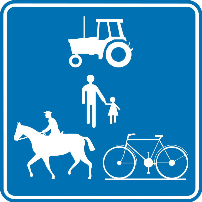 <p>snelheid voorbehouden weg</p><p><strong>voorbehouden weg</strong> is een weg die enkel bedoeld is voor bepaalde weggebruikers, zoals:</p><ul><li><p>voetgangers</p></li><li><p>fietsers</p></li><li><p>ruiters</p></li></ul><p></p>