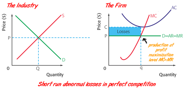 <p>Short run profit maximisation (loss)</p>