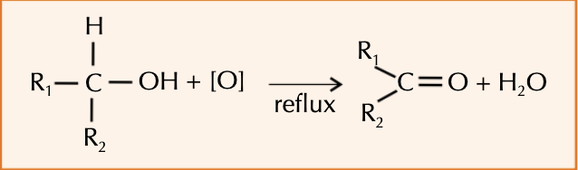 <ol><li><p>Refluxing a secondary alcohol with acidified dichromate(VI) will produce a ketone.</p></li><li><p>Ketones cannot be oxidised easily, so even prolonged refluxing will not produce anything more.</p></li></ol><p></p>