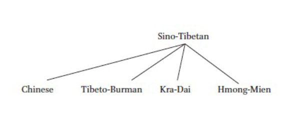 <p>theory by Li Fang-Kuei not supported by the majority of linguists</p><p>→ exclusion of Kra-Dai and Hmong-Mien by Benedict</p>
